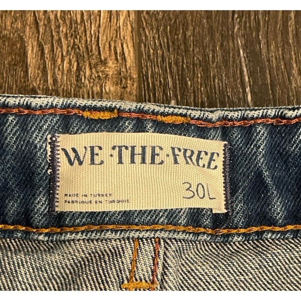 Free People Jeans Womens 30L Deep Trance Dropped Boyfriend Wide Leg We The Free - Picture 5 of 13
